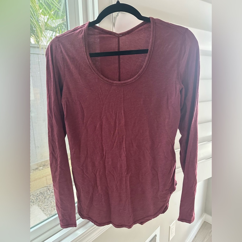 Lululemon Long Sleeve Top in Deep Red